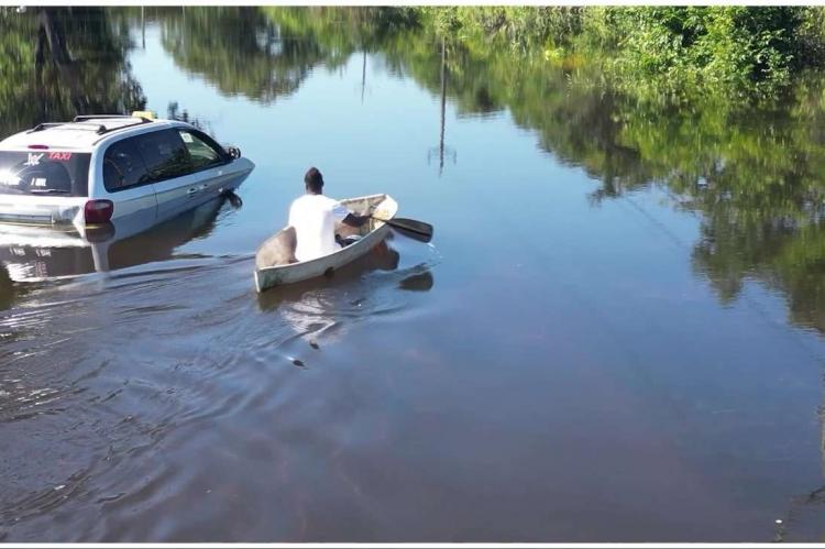 A Belize Road turned river