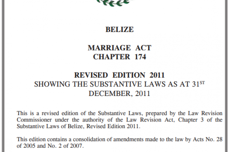 Divorce Act, Laws of Belize