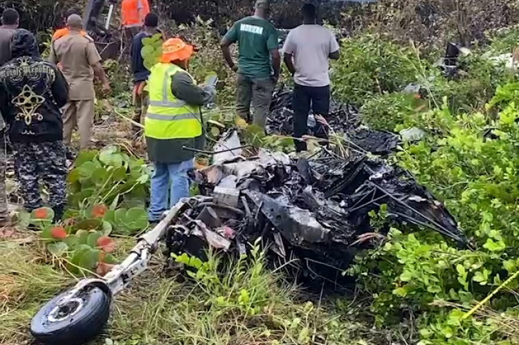 Charred Remains of Stolen -Maya Island Air Aircraft