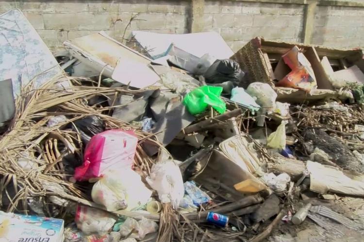 Stock pile of garbage in Belize City