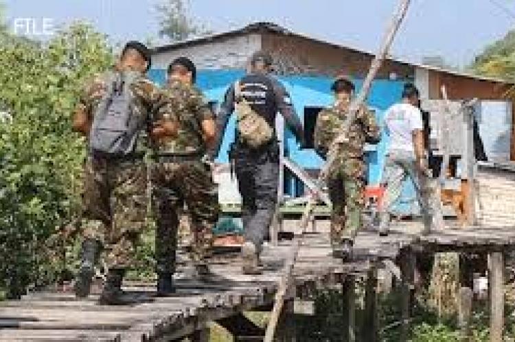 Police, BDF , Coast Guard Patroll South Side poverty Stricken Area of Belize City. 