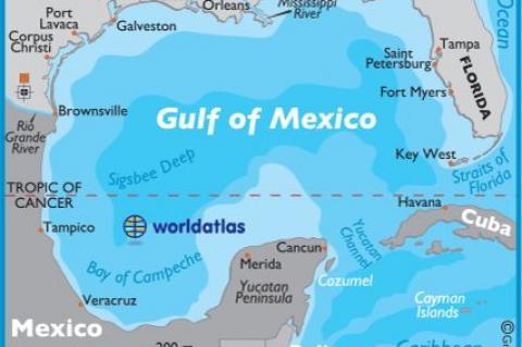 The Golf of Mexico, known globally since the year 1600