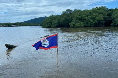 Belize Sovereign Flag Flying low despite FAG continuous removal 