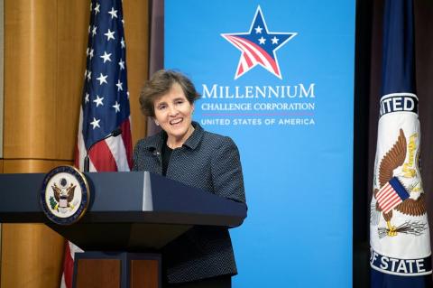 Alice Albright, to my immediate left, is the chief executive officer of Millennium Challenge Corporation. 