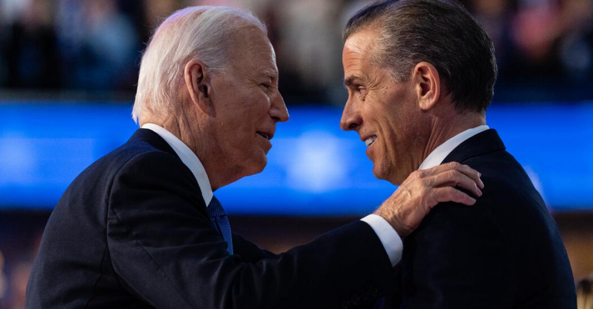 U.S. outgoing President Joe Biden and his son Hunter Biden