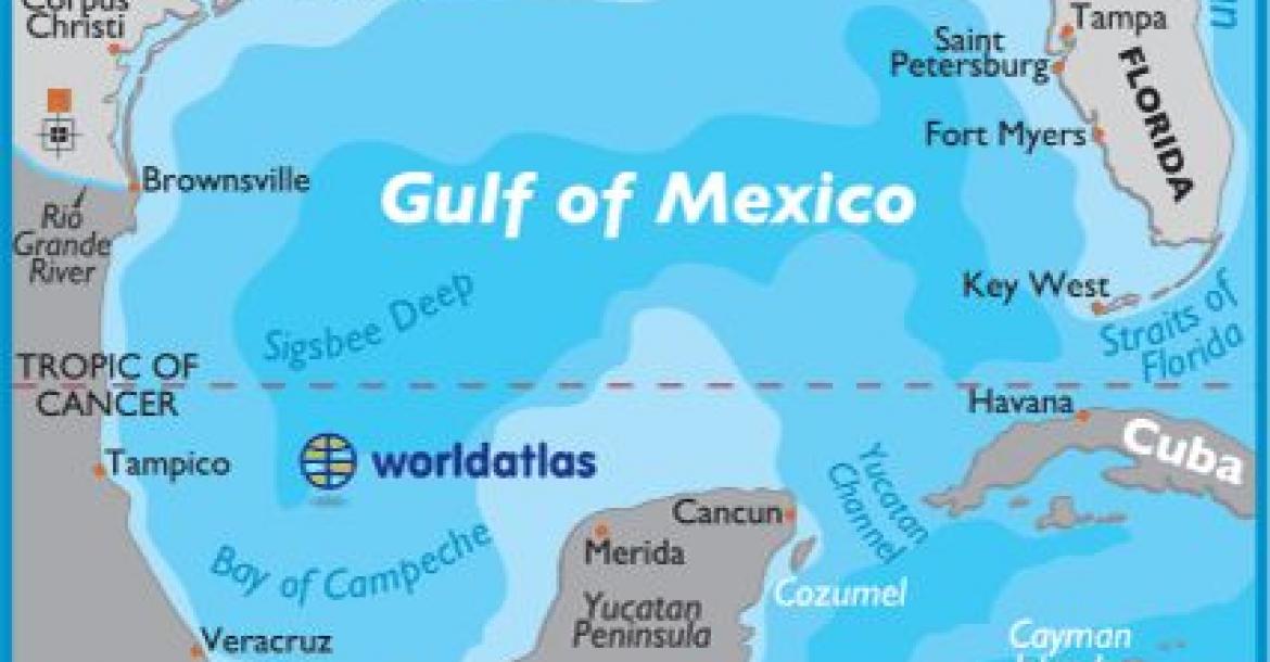 The Golf of Mexico, known globally since the year 1600