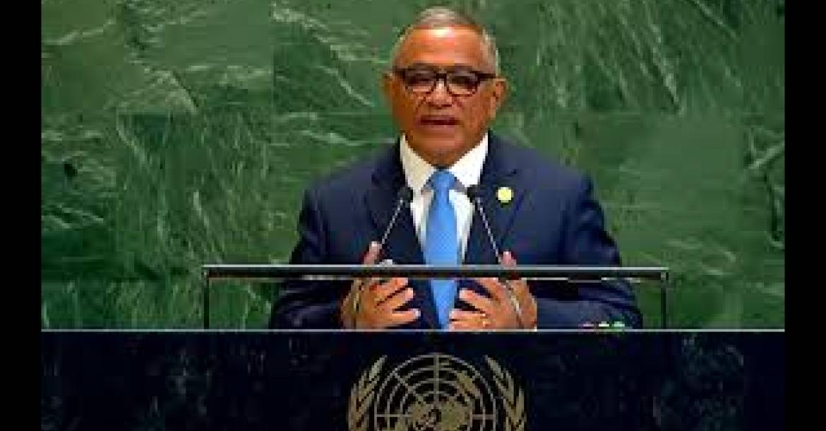 Prime Minister John Briceño at the 80th UNGA