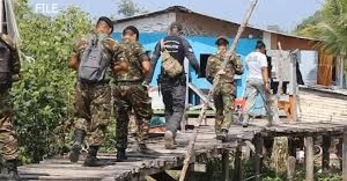 Police, BDF , Coast Guard Patroll South Side poverty Stricken Area of Belize City. 